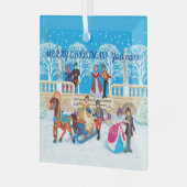 冬の散歩 ガラスオーナメント (正面左)