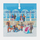 冬の散歩 ガラスオーナメント (正面)