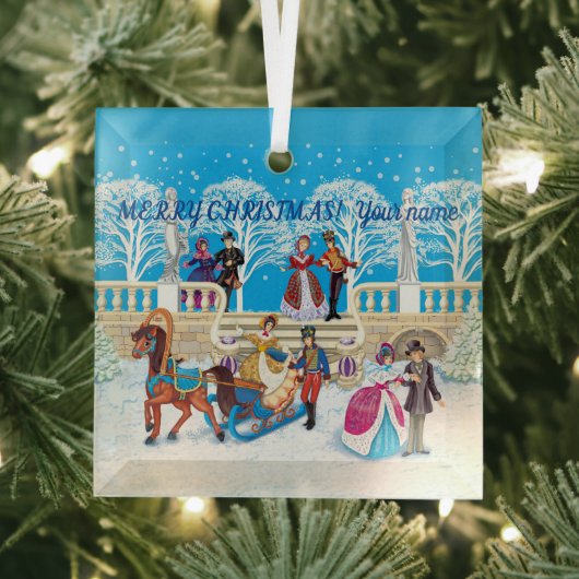 冬の散歩 ガラスオーナメント (インサイチュ)