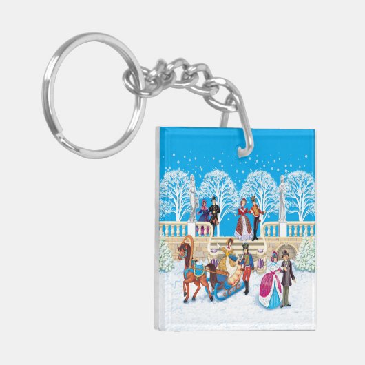 冬の散歩 キーホルダー (正面左)