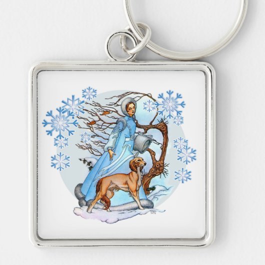 冬の散歩 キーホルダー (正面)