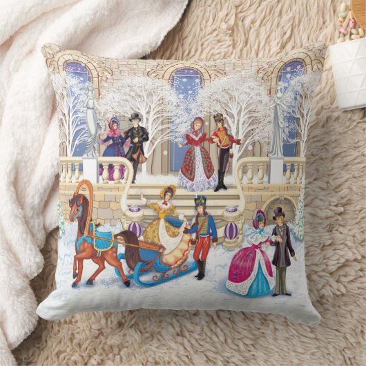 冬の散歩 クッション (ブランケット)