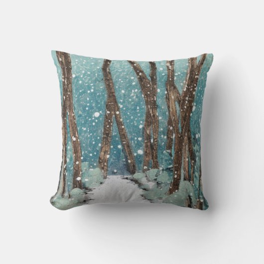 冬の散歩 クッション (正面)