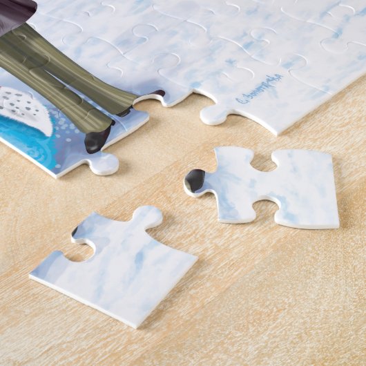 冬の散歩 ジグソーパズル (側面)