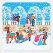 冬の散歩 スクエアシール (正面)