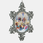 冬の散歩 スノーフレークピューターオーナメント (左)