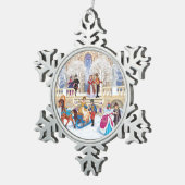 冬の散歩 スノーフレークピューターオーナメント (右)