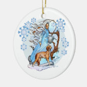 冬の散歩 セラミックオーナメント (左)