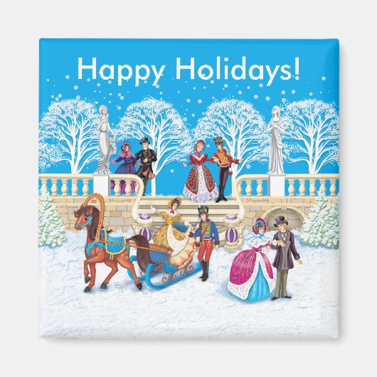 冬の散歩 マグネット (正面)