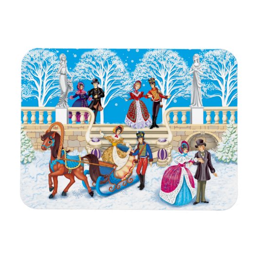 冬の散歩 マグネット (横)