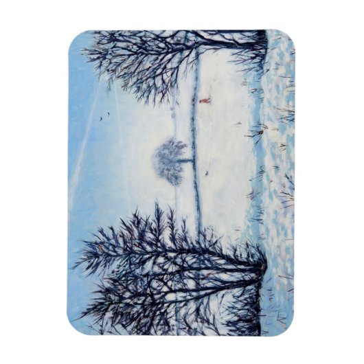冬の散歩 マグネット (縦)