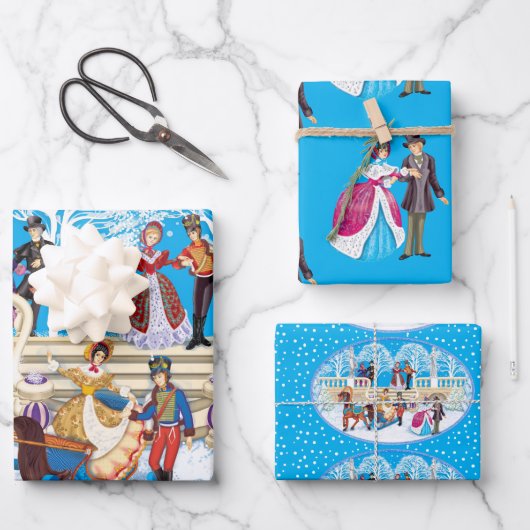 冬の散歩 ラッピングペーパーシート (正面)