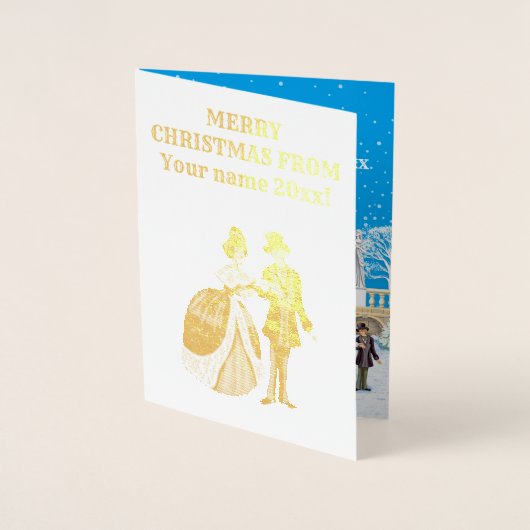 冬の散歩 箔カード (正面)