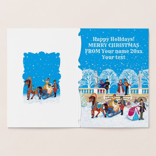 冬の散歩 箔カード (内部)