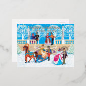 冬の散歩 箔シーズンポストカード (正面/裏面)