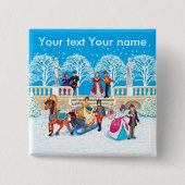 冬の散歩 缶バッジ (正面)