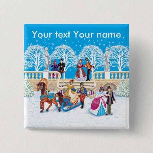 冬の散歩 缶バッジ (正面)