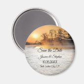 冬の文字列のライト日付マグネットを保存 マグネット (正面/裏面)