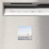 冬の文字磁石の雪の風車 マグネット (インサイチュ (食洗機))