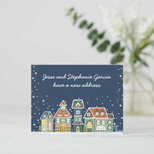 冬の新しいホームアドレス引っ越しました 案内ポストカード (スタンド正面)