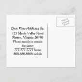 冬の新しいホームアドレス引っ越しました 案内ポストカード (裏面)