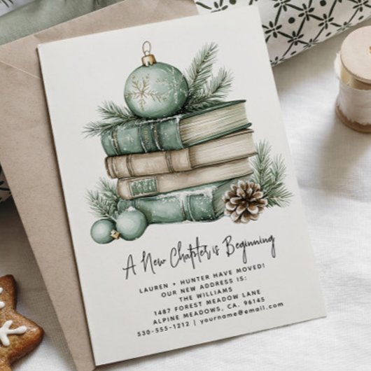 冬の新しい章が始まる水の色の休日 案内ポストカード