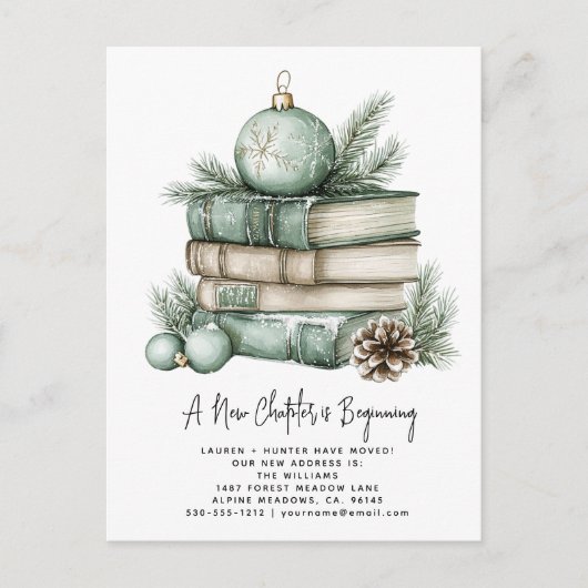 冬の新しい章が始まる水の色の休日 案内ポストカード (正面)