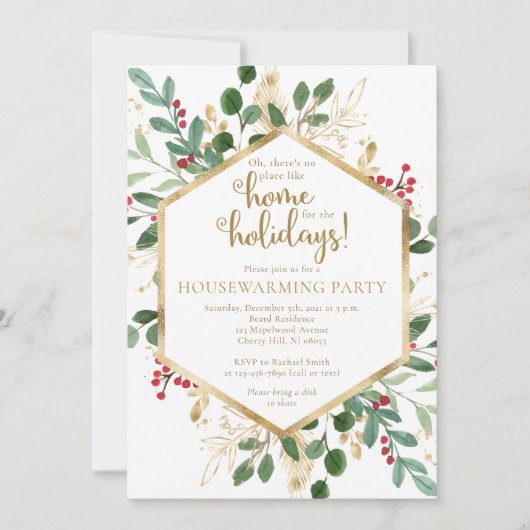 冬の新築祝いパーティー招待状 招待状 (正面)