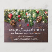 冬の新素朴しい住所の引越しのお知らせ 案内ポストカード (正面)