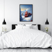 冬の旅行のポスターを通して訓練する ポスター