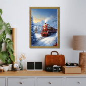 冬の旅行のポスターを通して訓練する ポスター