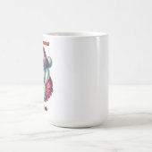 冬の日に心地よい飲み物を楽しむサンタクロース コーヒーマグカップ (中央)