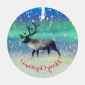 冬の日のトナカイ ガラスオーナメント (裏面)