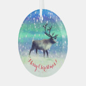 冬の日のトナカイ ガラスオーナメント (正面左)