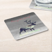 冬の日のトナカイ スクエアペーパーコースター (アングル)