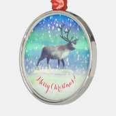 冬の日のトナカイ メタルオーナメント (左)