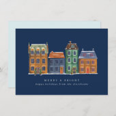 冬の日の一列の家 シーズンカード (正面/裏面)