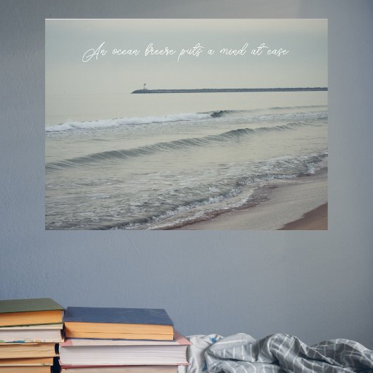 冬の日の冷たい穏やかな海 ポスター