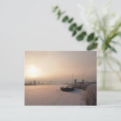 冬の日の出のオランダはがき ポストカード (スタンド正面)