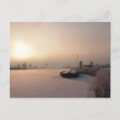 冬の日の出のオランダはがき ポストカード (正面)