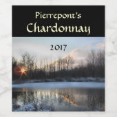 冬の日の出の池ホワイトワインラベル ワインラベル (シングルラベル)