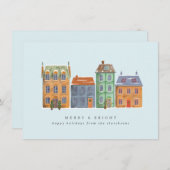 冬の日の家の並び シーズンカード (正面/裏面)