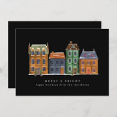 冬の日の家の並び シーズンカード (正面/裏面)