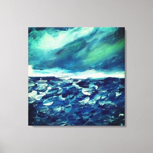 冬の日の抽象芸術指絵画数 キャンバスプリント (正面)