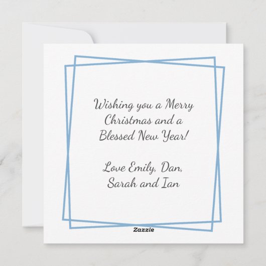 冬の日の教会 | 水彩画のクリスマス シーズンカード (裏面)