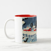 冬の日の馬と馬並み、カントリークリスマス ツートーンマグカップ (左)