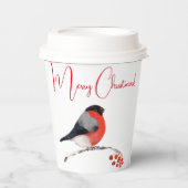 冬の日はブルフィンチで聖降誕祭を祝う 紙コップ (正面)