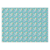 冬の日を楽しむ愛らしいフクロウ テーブルクロス (正面(横))