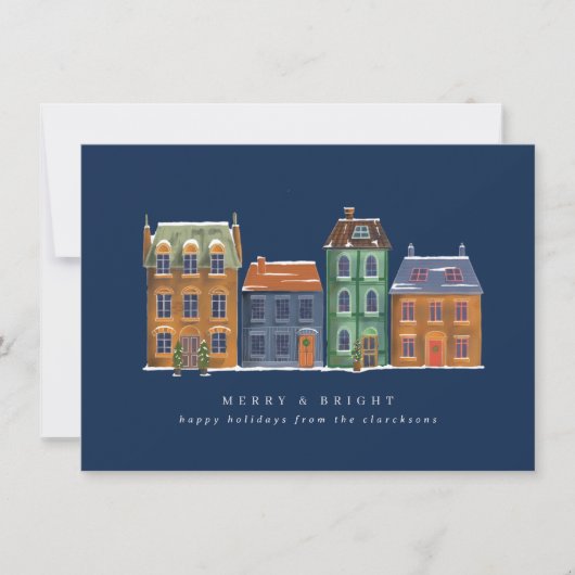 冬の日並ぶ家々 シーズンカード (正面)