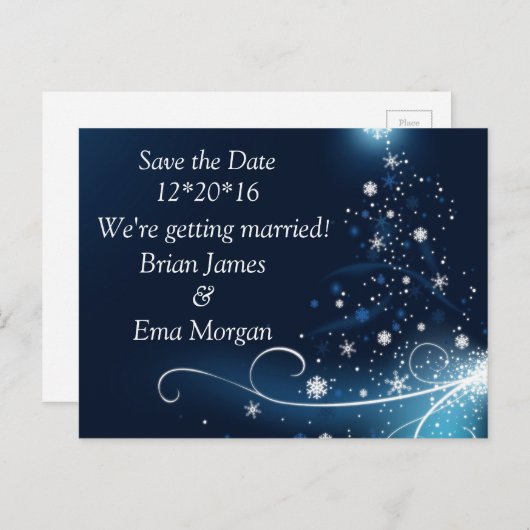 冬の日付の保存 案内ポストカード (正面/裏面)